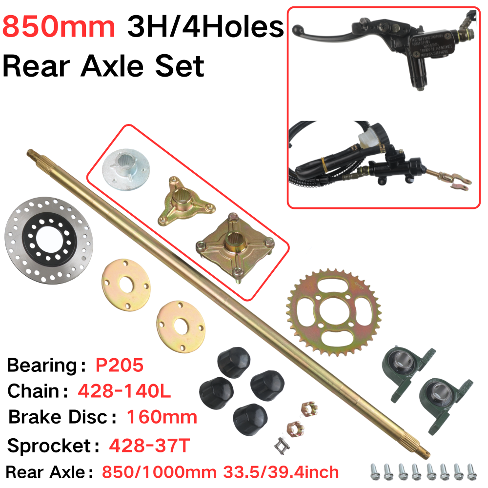 Sprocket Chain - 850 mm achteras complete set met